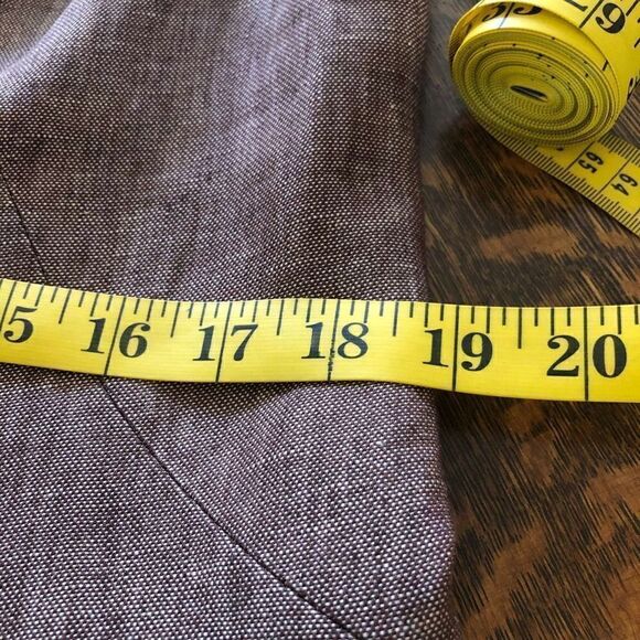 Lafayette 148 Tweedy Brown Linen Three Quarter Sleeve Jacket Career - Picture 12 of 14